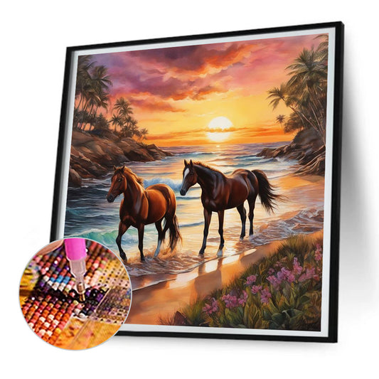 Horse - Full Round Drill Diamond Painting 30*30CM