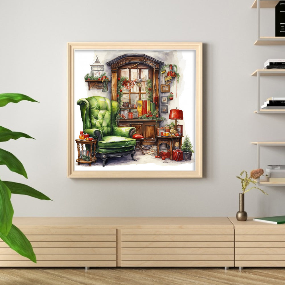 Sofa Window Sill - 11CT Stamped Cross Stitch 60*60CM