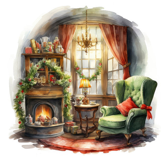 Sofa Window Sill - 11CT Stamped Cross Stitch 60*60CM