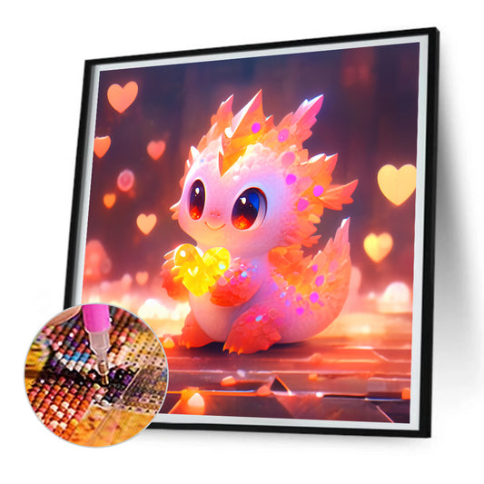 Love Light Pink Dragon - Full Round Drill Diamond Painting 30*30CM