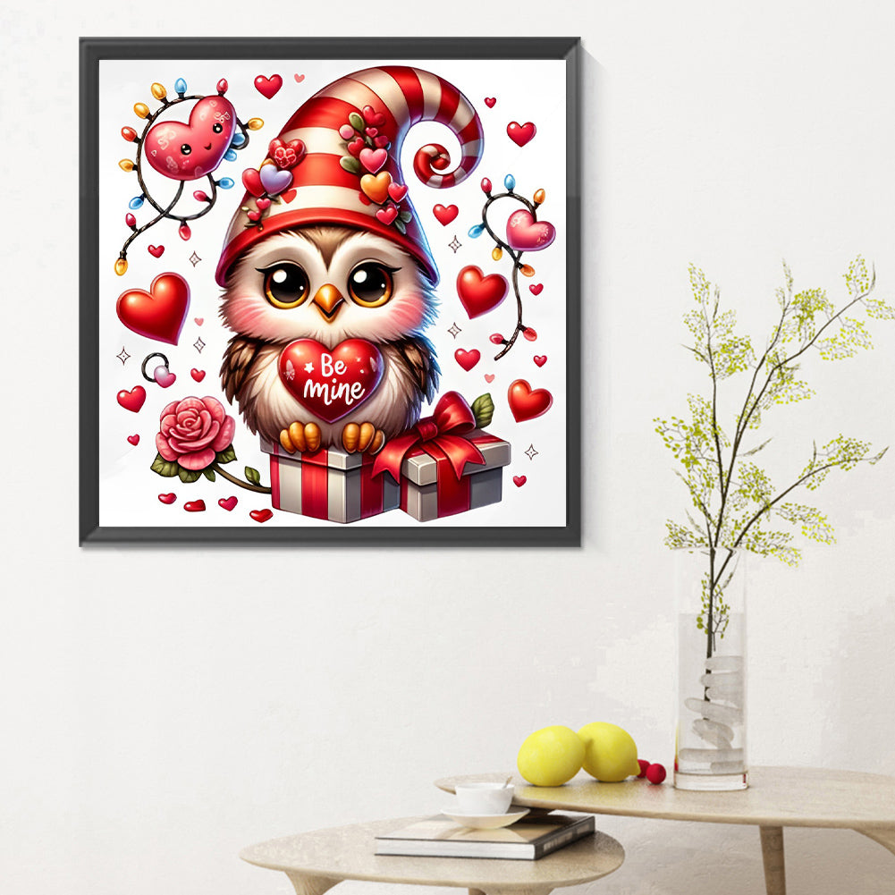 Valentine Love Owl - Full Round Drill Diamond Painting 30*30CM