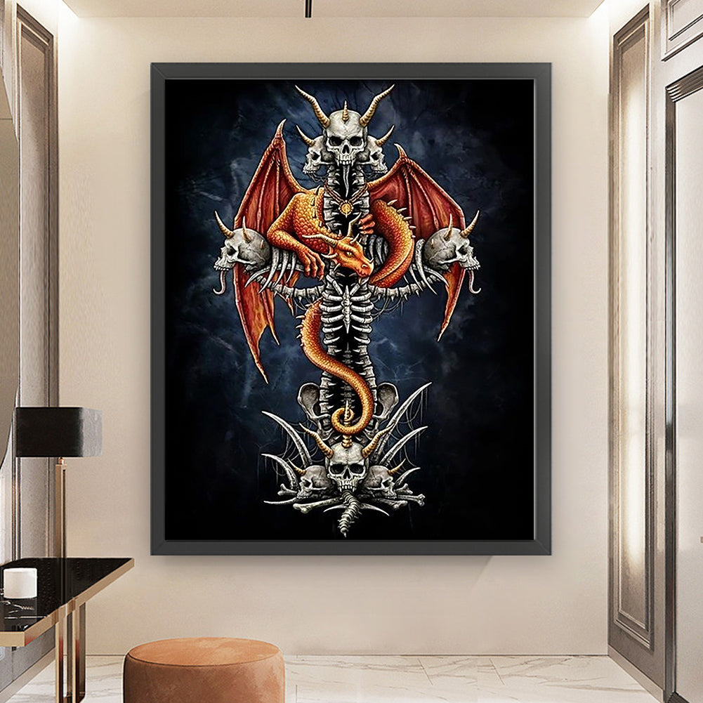 Skeleton Dragon - 11CT Stamped Cross Stitch 50*60CM