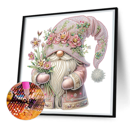 Flower Gnome - Special Shaped Drill Diamond Painting 30*30CM