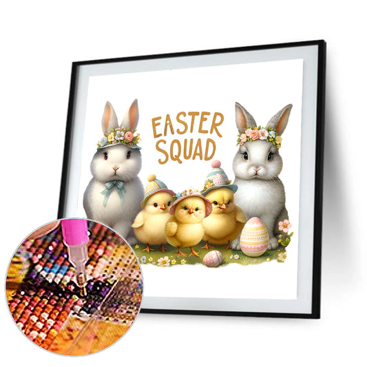 Easter Chick Bunny - Full Round Drill Diamond Painting 30*30CM
