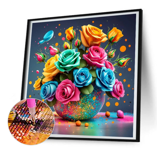 Colorful Love Roses - Full Round Drill Diamond Painting 30*30CM