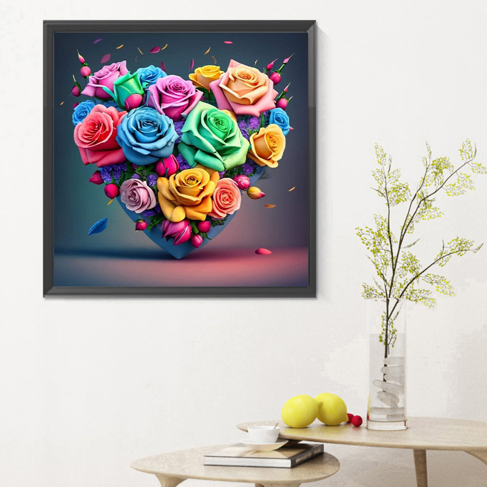 Colorful Love Roses - Full Round Drill Diamond Painting 30*30CM