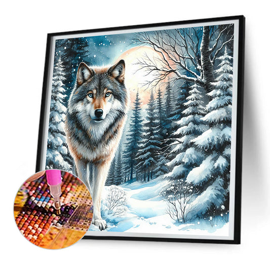 Snow Wolf - Full Round Drill Diamond Painting 30*30CM