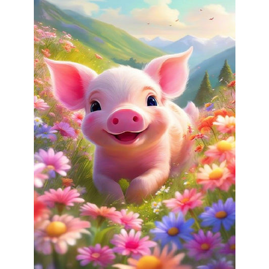 Cute Pig - Full Square Drill Diamond Painting 30*40CM