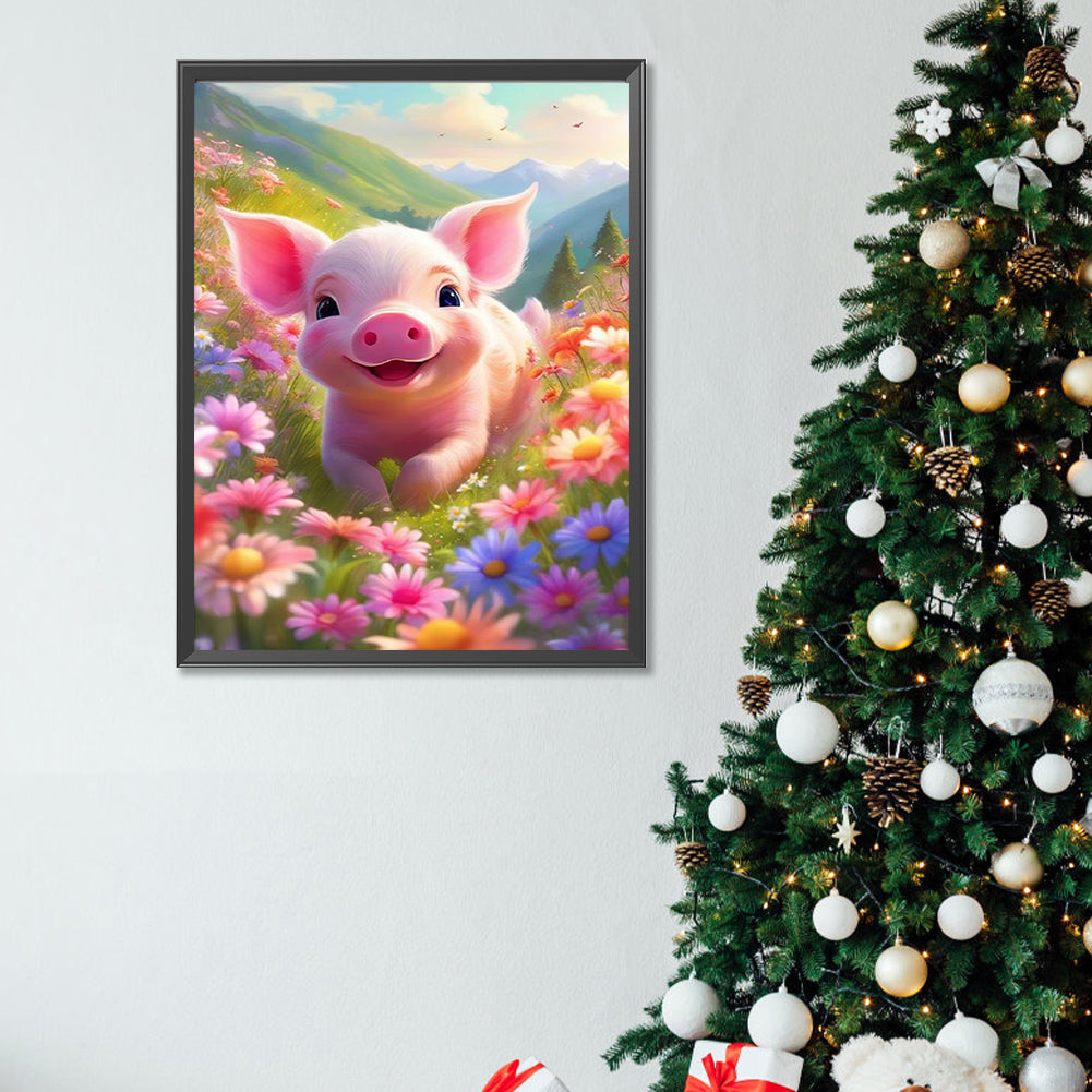 Cute Pig - Full Square Drill Diamond Painting 30*40CM