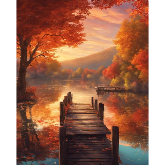 Woods Lake - Full Square Drill Diamond Painting 40*50CM