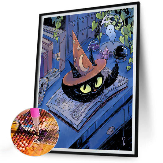 Black Cat - Full Round Drill Diamond Painting 30*40CM