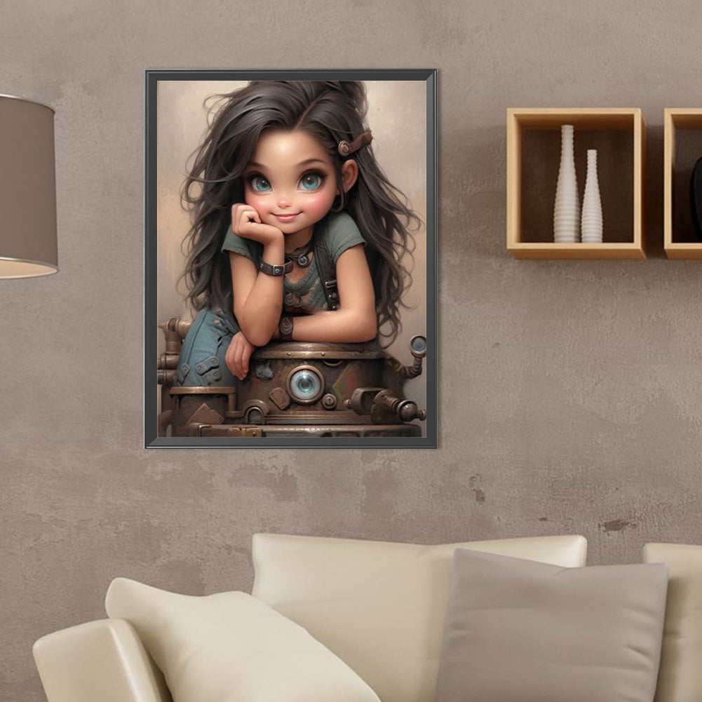 Sweet Cool Girl - Full Round Drill Diamond Painting 30*40CM
