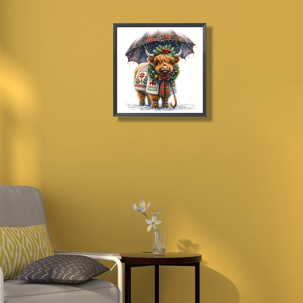 Highland Cow Baby - Full Round Drill Diamond Painting 35*35CM