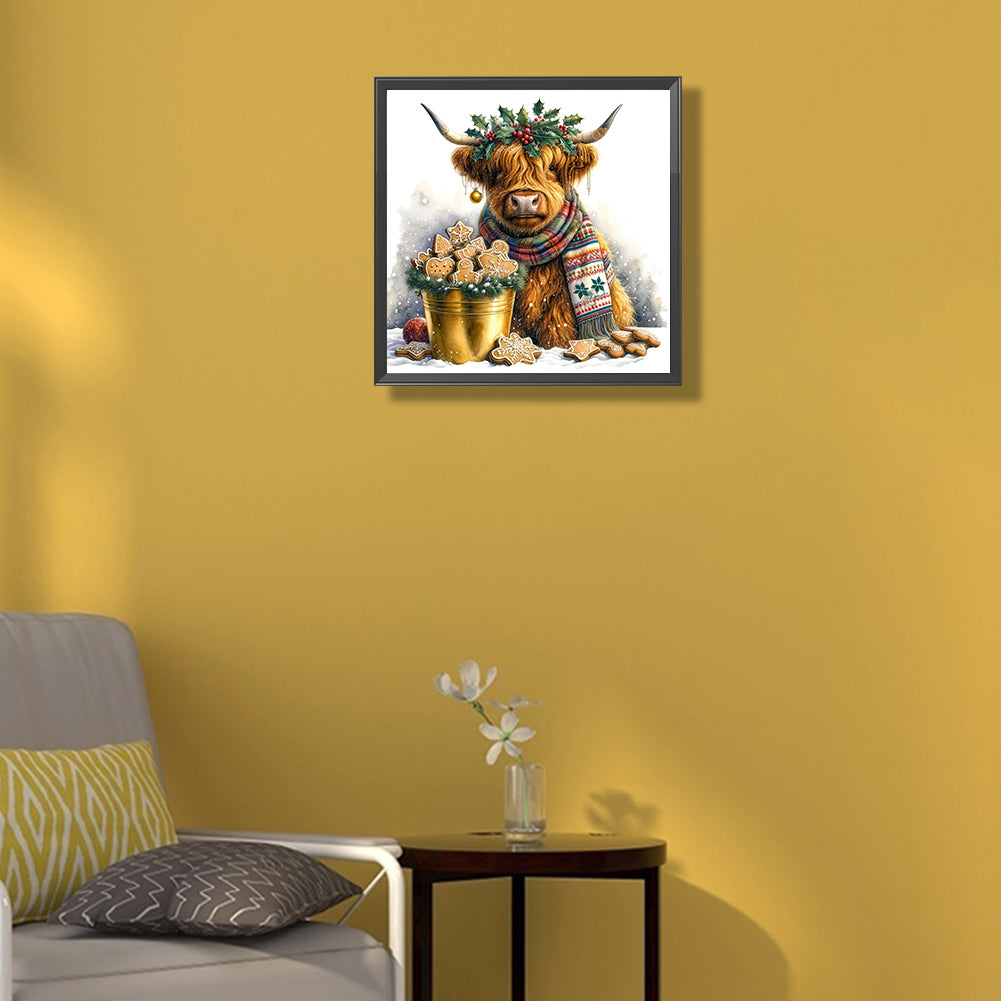 Highland Cow Baby - Full Round Drill Diamond Painting 35*35CM