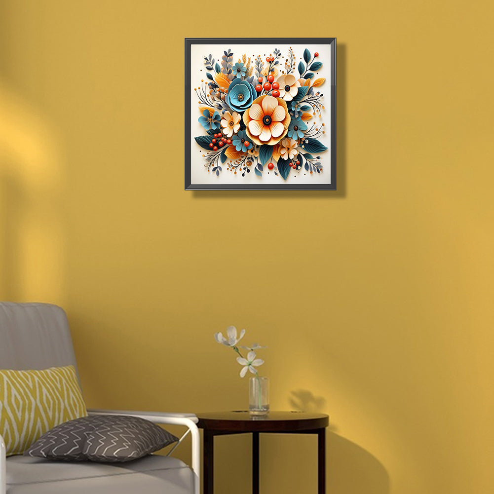 Flowers And Grass - Full Round Drill Diamond Painting 35*35CM