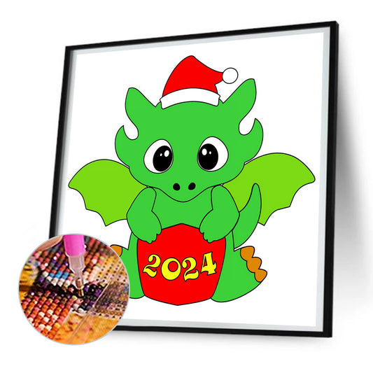 Baby Dragon, Symbol Of The Year - Full Round Drill Diamond Painting 30*30CM
