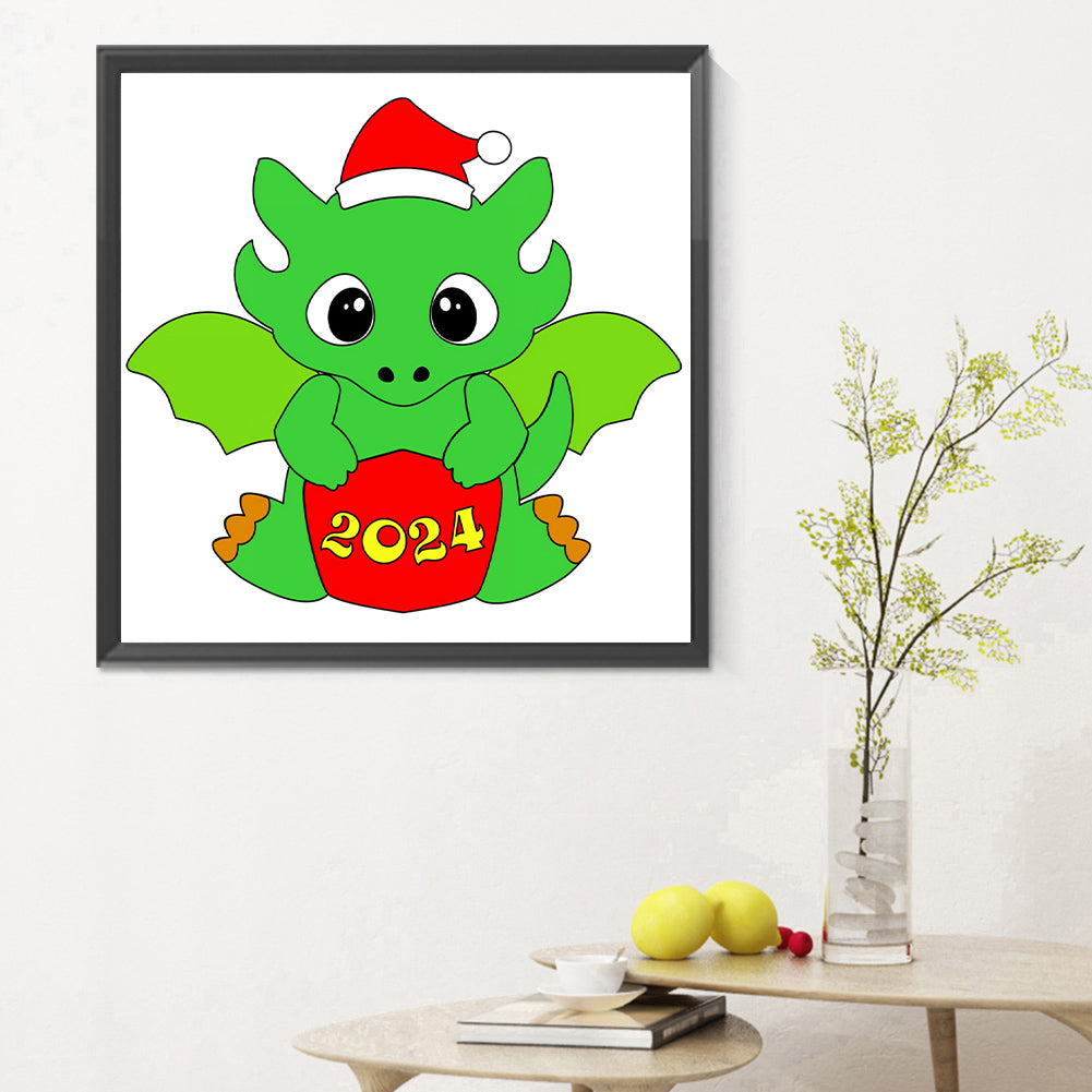Baby Dragon, Symbol Of The Year - Full Round Drill Diamond Painting 30*30CM