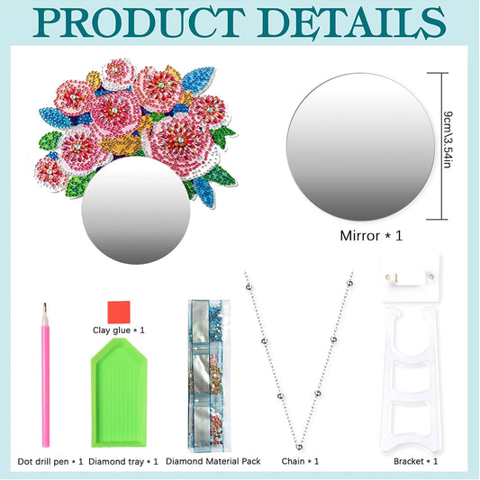 Special Shaped DIY Diamond Painting Mirror Vase Diamond Painting Makeup Mirror