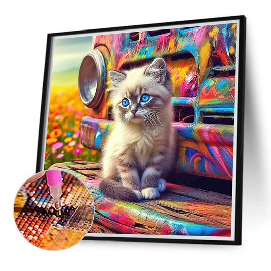 Cats And Colorful - Full Round Drill Diamond Painting 40*40CM