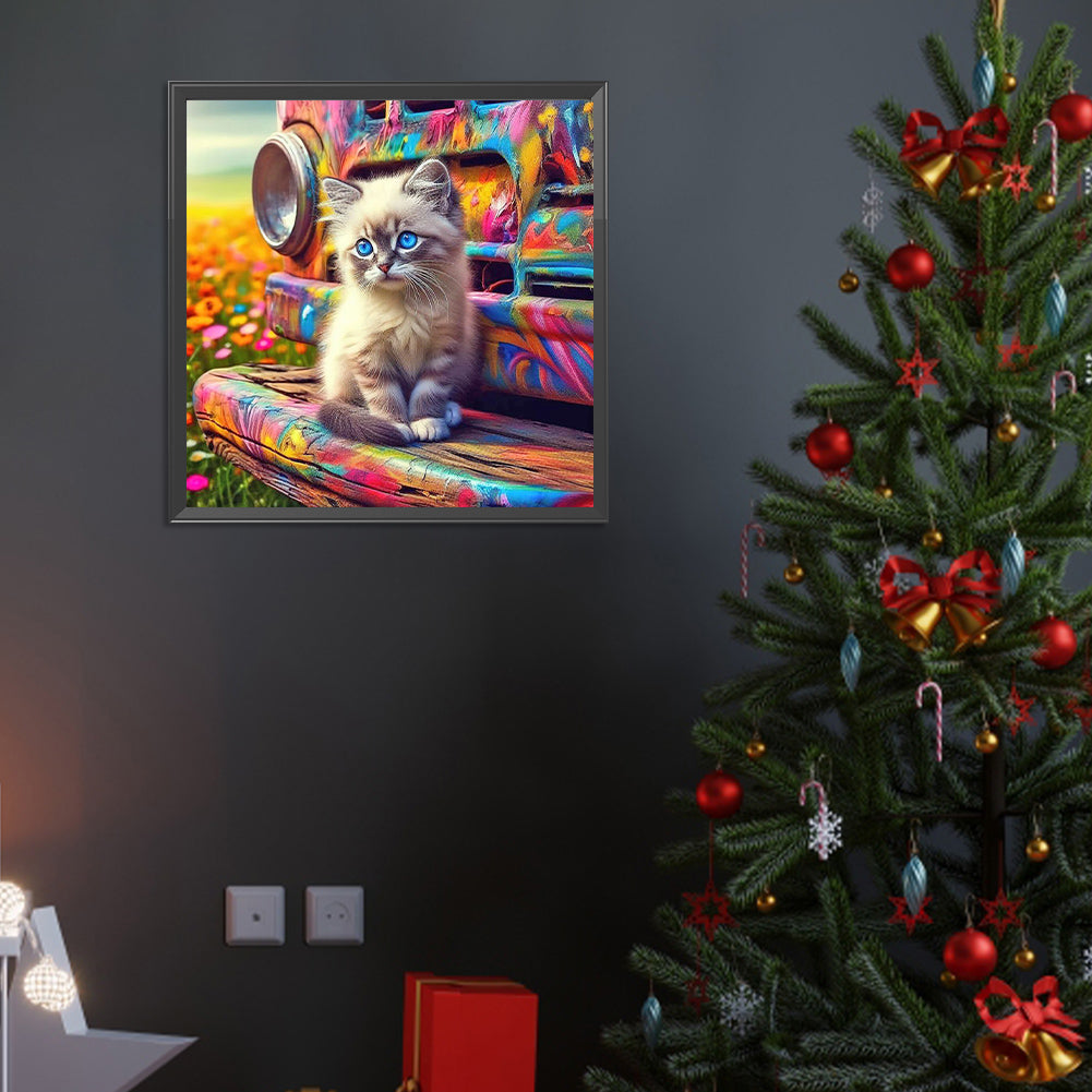 Cats And Colorful - Full Round Drill Diamond Painting 40*40CM