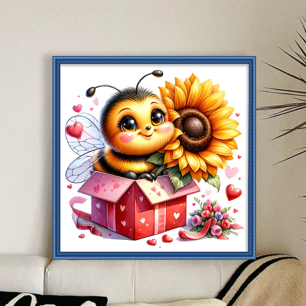 Valentine'S Day Bee - 18CT Stamped Cross Stitch 25*25CM