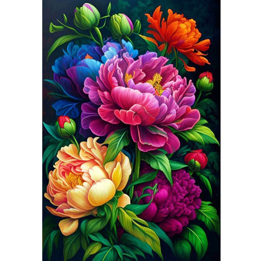 Peony - 11CT Stamped Cross Stitch 40*60CM