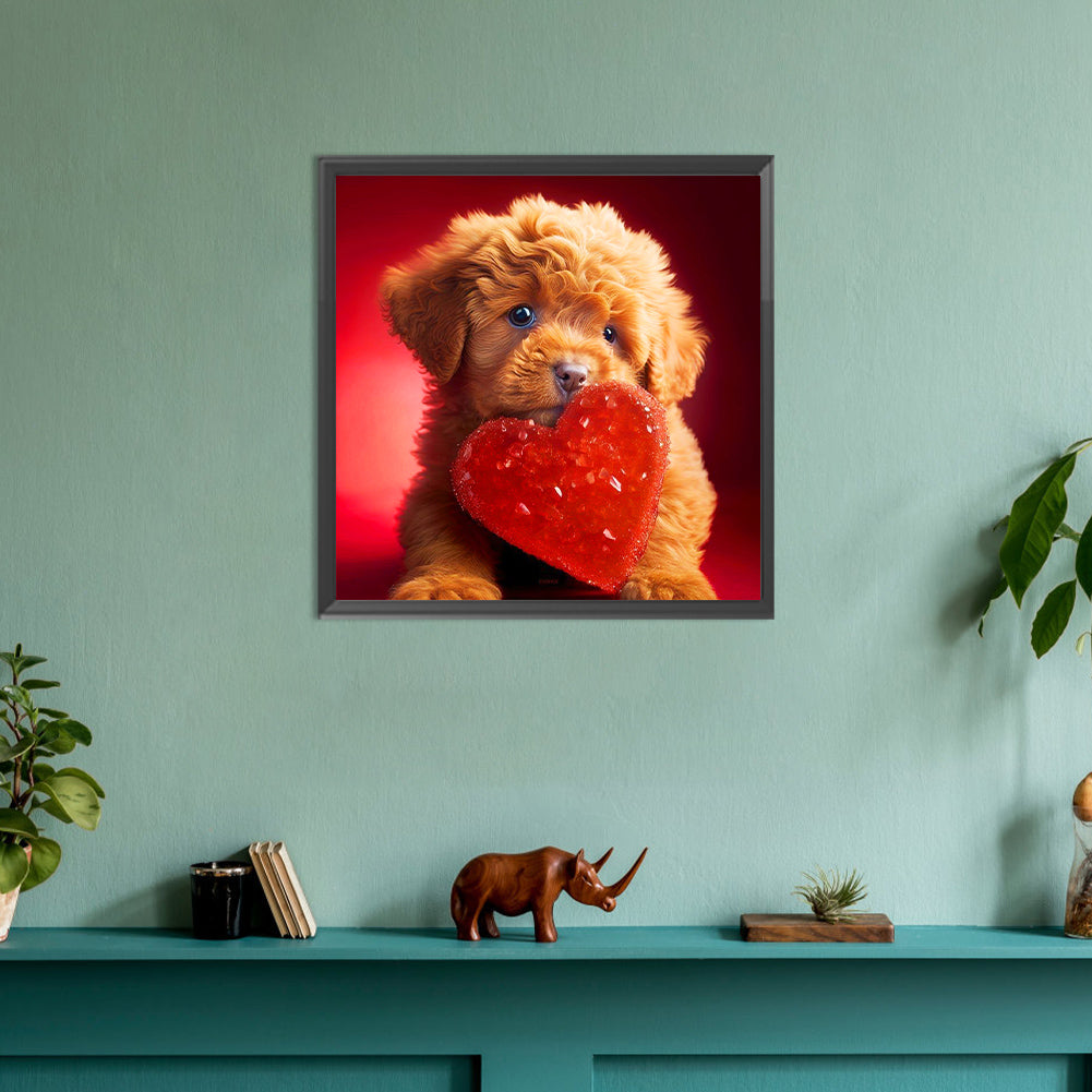 Love And Puppy - Full Round Drill Diamond Painting 30*30CM