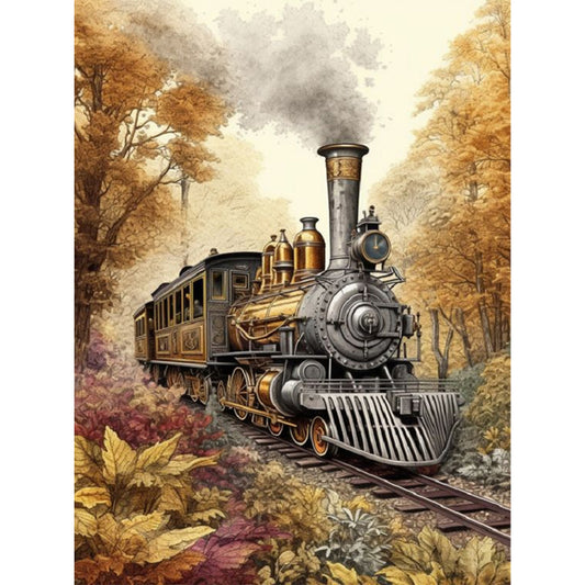 Woods Train - Full Square Drill Diamond Painting 45*60CM