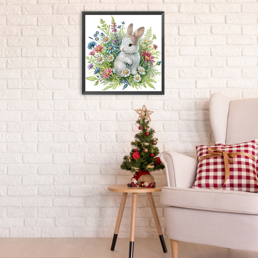 Garden Rabbit - Special Shaped Drill Diamond Painting 30*30CM