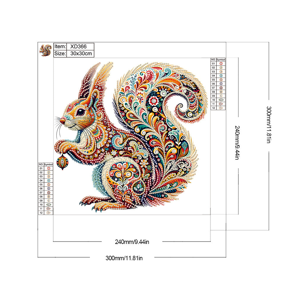 Gorgeous Squirrel - Special Shaped Drill Diamond Painting 30*30CM