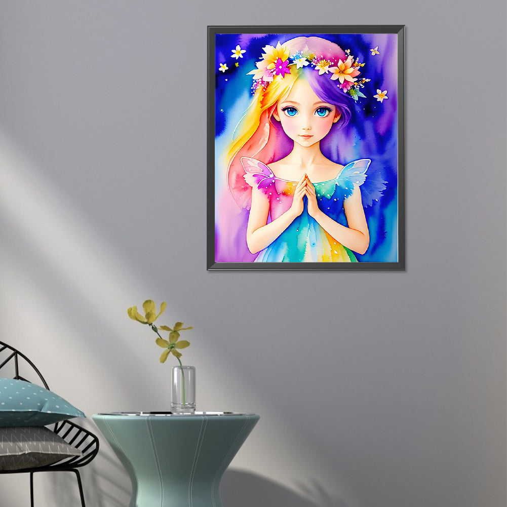 Girl Praying Devoutly - Full Round Drill Diamond Painting 40*50CM