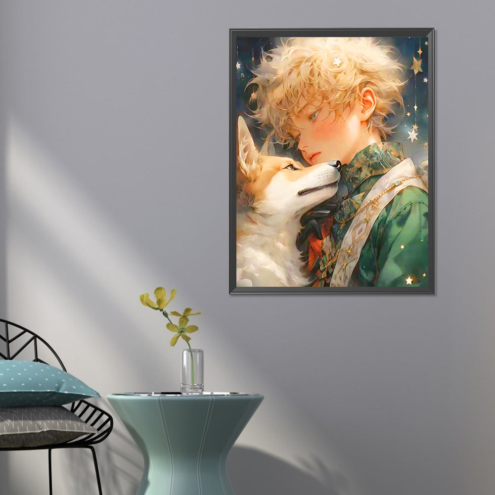 The Little Prince And The Fox - Full Round Drill Diamond Painting 50*60CM