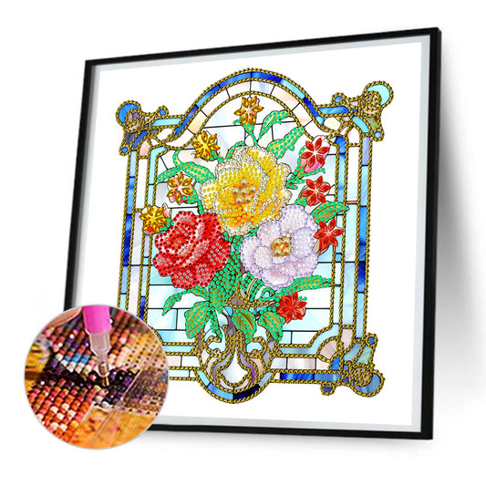 Glass Window Grilles - Special Shaped Drill Diamond Painting 30*30CM