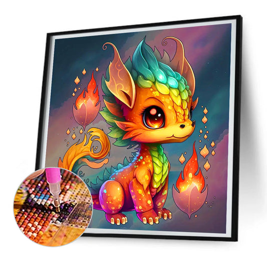 Fire Dragon - Full Round Drill Diamond Painting 30*30CM
