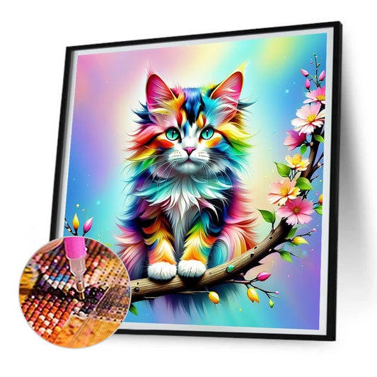 Colorful Cat - Full Round Drill Diamond Painting 30*30CM
