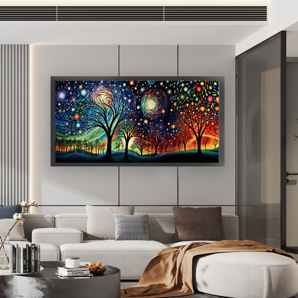 Starry Night - 11CT Stamped Cross Stitch 100*45CM