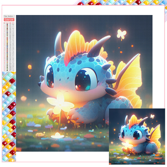 Cute Glowing Dragon - Full Square Drill Diamond Painting 30*30CM