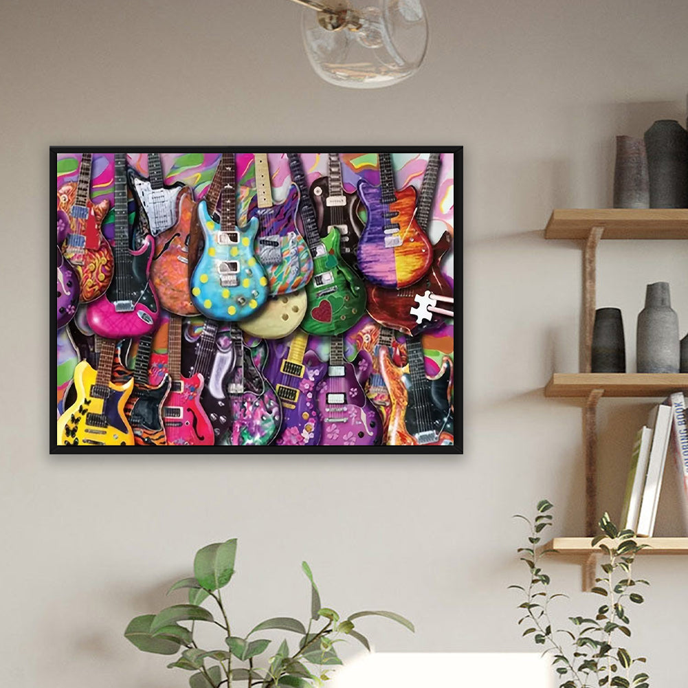 Color Guitar - Full Round Drill Diamond Painting 40*30CM