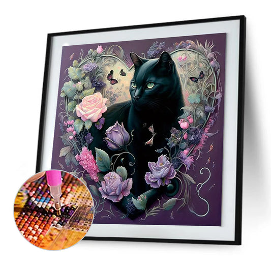 Loving Cat - Full Round Drill Diamond Painting 30*30CM