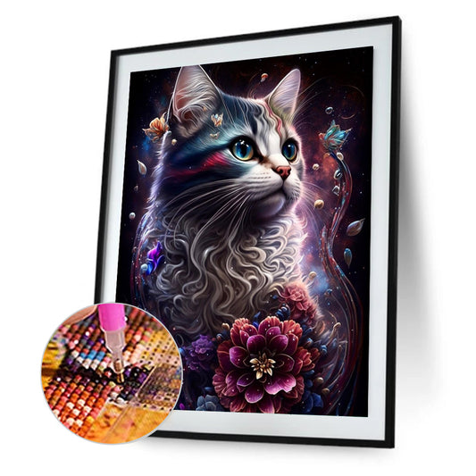 Cat - Full Round Drill Diamond Painting 30*40CM