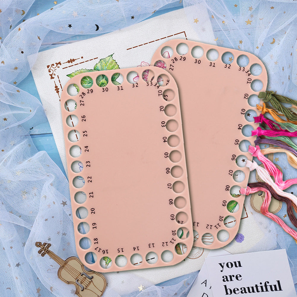 2 Pcs Sewing Thread Winding Plate Board for /Embroidery Storage 20x12cm (Beige)