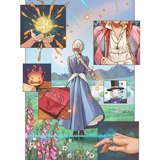 Hayao Miyazaki Animation-Howl'S Moving Castle - 11CT Stamped Cross Stitch 50*60CM