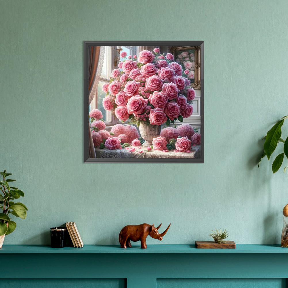 Window Vase - Full Round Drill Diamond Painting 30*30CM