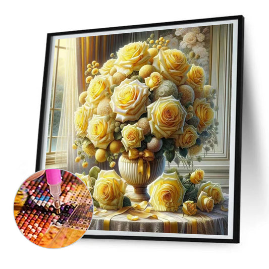 Window Vase - Full Round Drill Diamond Painting 30*30CM