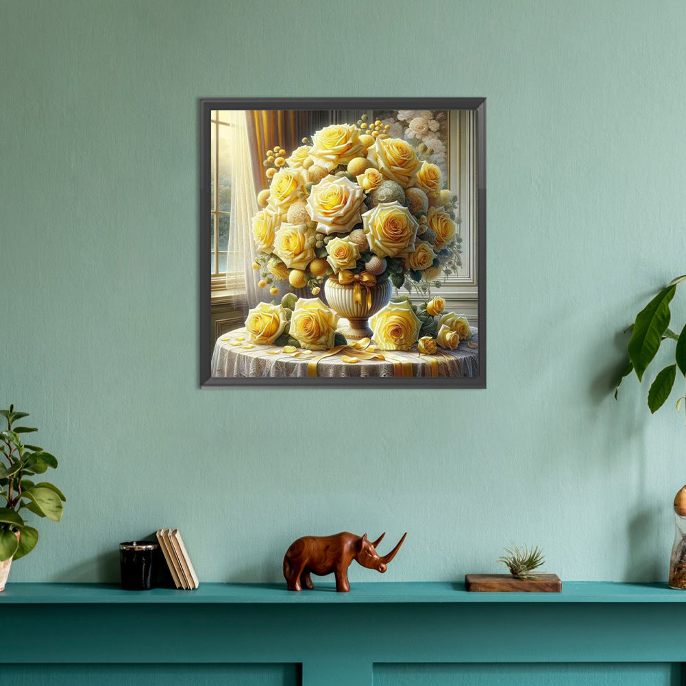 Window Vase - Full Round Drill Diamond Painting 30*30CM