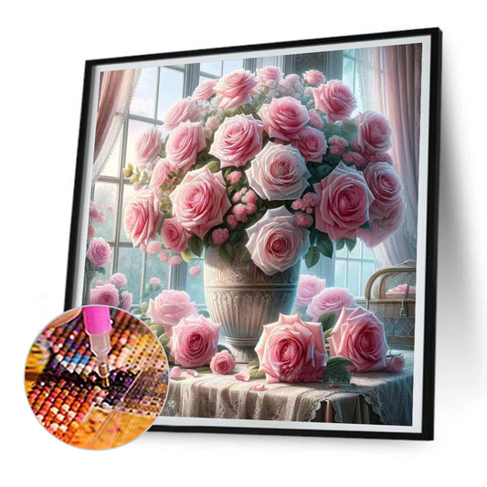 Window Vase - Full Round Drill Diamond Painting 30*30CM