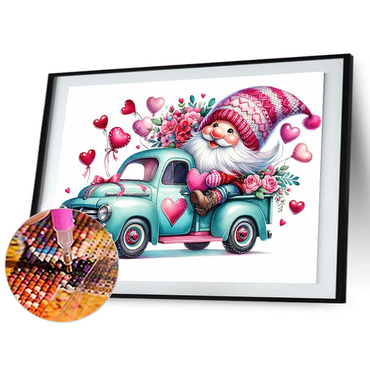 Valentine'S Day Float Gnome - Full Round Drill Diamond Painting 40*30CM