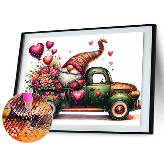 Valentine'S Day Float Gnome - Full Round Drill Diamond Painting 40*30CM