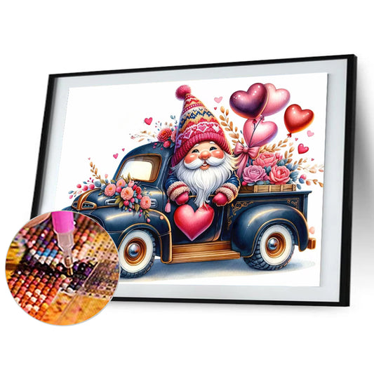 Valentine'S Day Float Gnome - Full Round Drill Diamond Painting 40*30CM