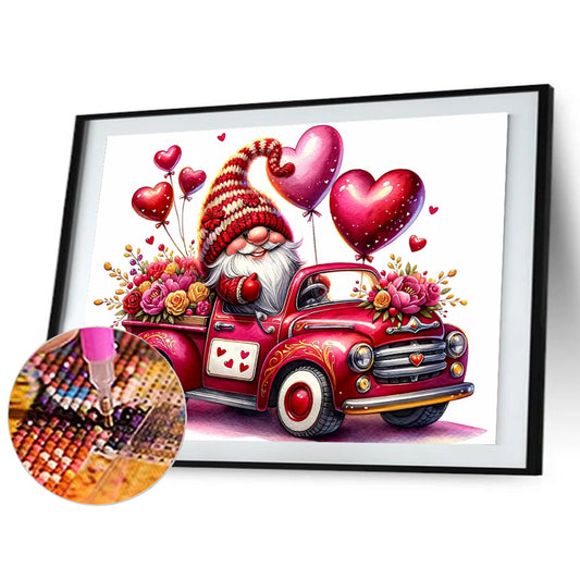 Valentine'S Day Float Gnome - Full Round Drill Diamond Painting 40*30CM